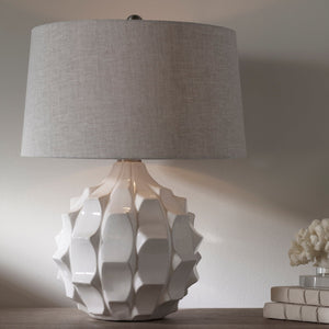 Guerina Scalloped White Lamp - #shop_name Table Lamps