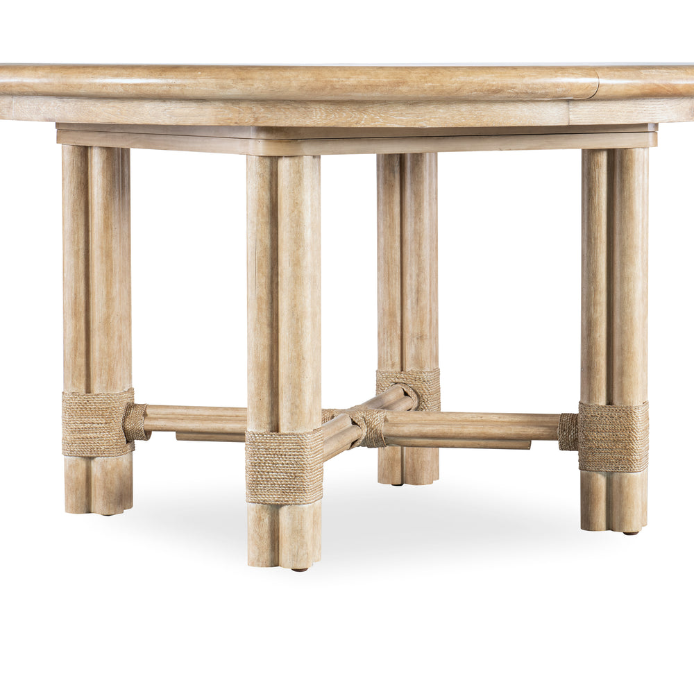 Retreat Pole Rattan Round Dining Table with 1-20in Leaf - Dune.