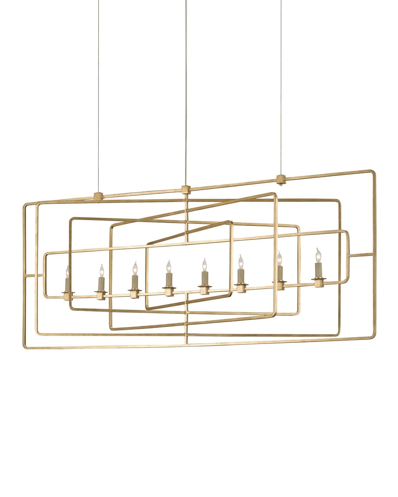Metro Gold Rectangular Chandelier - Thumbnail 2