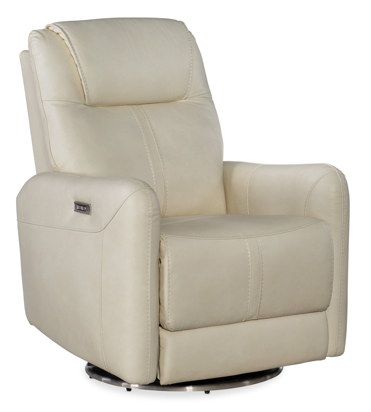 Steffen Swivel Power Recliner with Power Headrest - Aline Snow