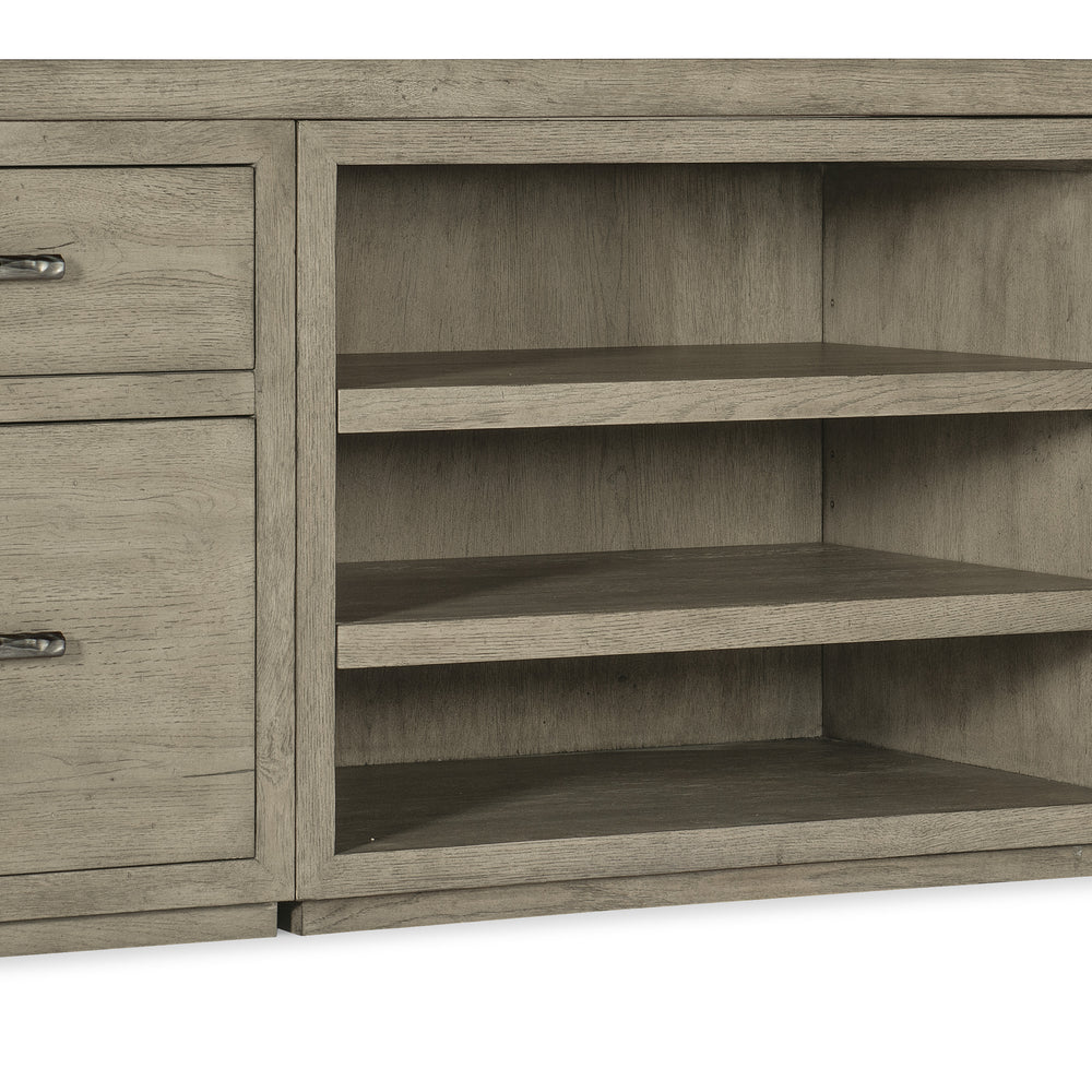 Linville Falls 84" Credenza with Two Files and Open Desk Cabinet.