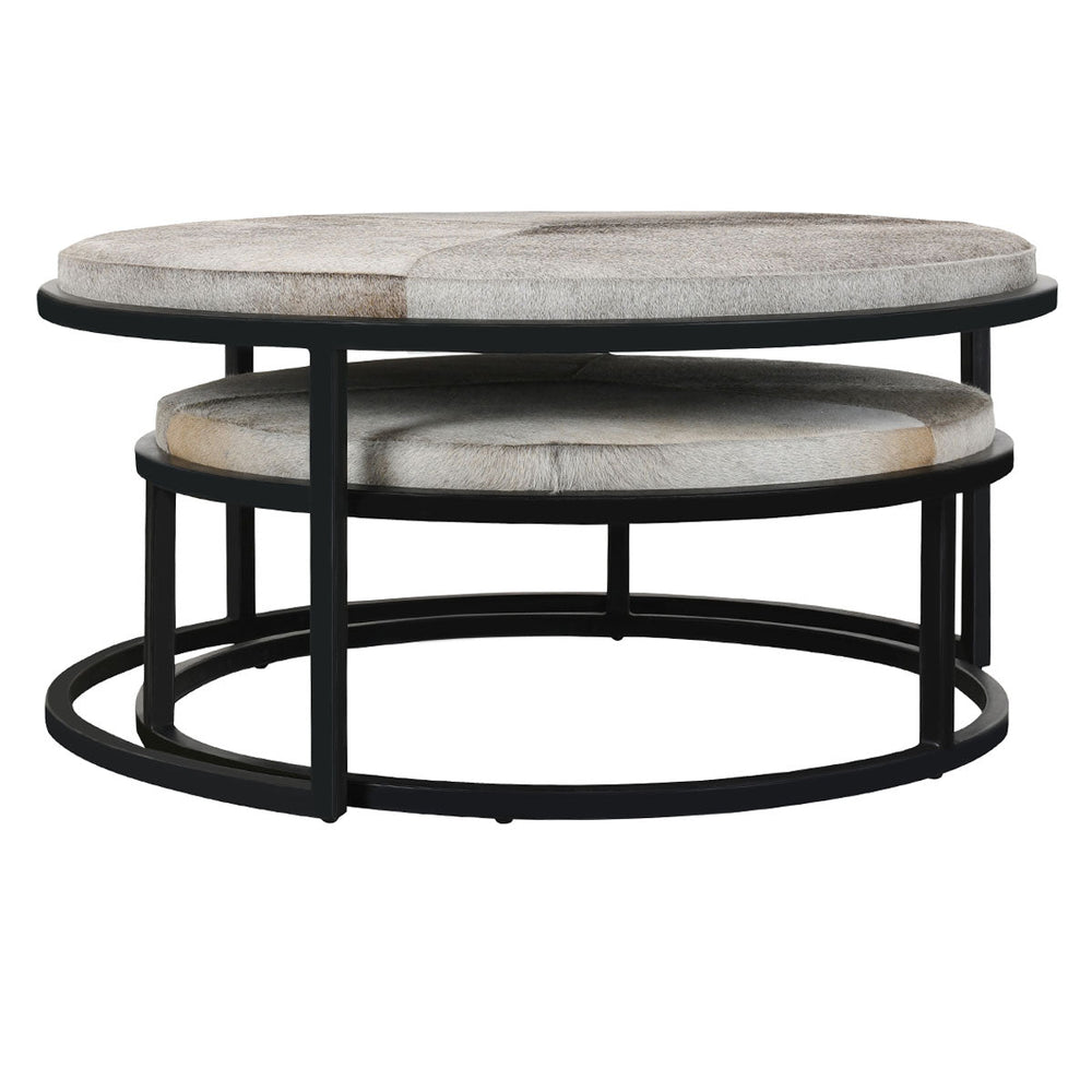 Hayword Hide Set of 2 Nesting Coffee Tables - Sparrow Gray - #shop_name Coffee Tables