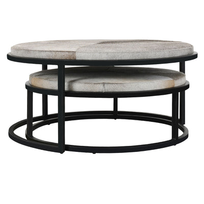 Hayword Hide Set of 2 Nesting Coffee Tables - Sparrow Gray