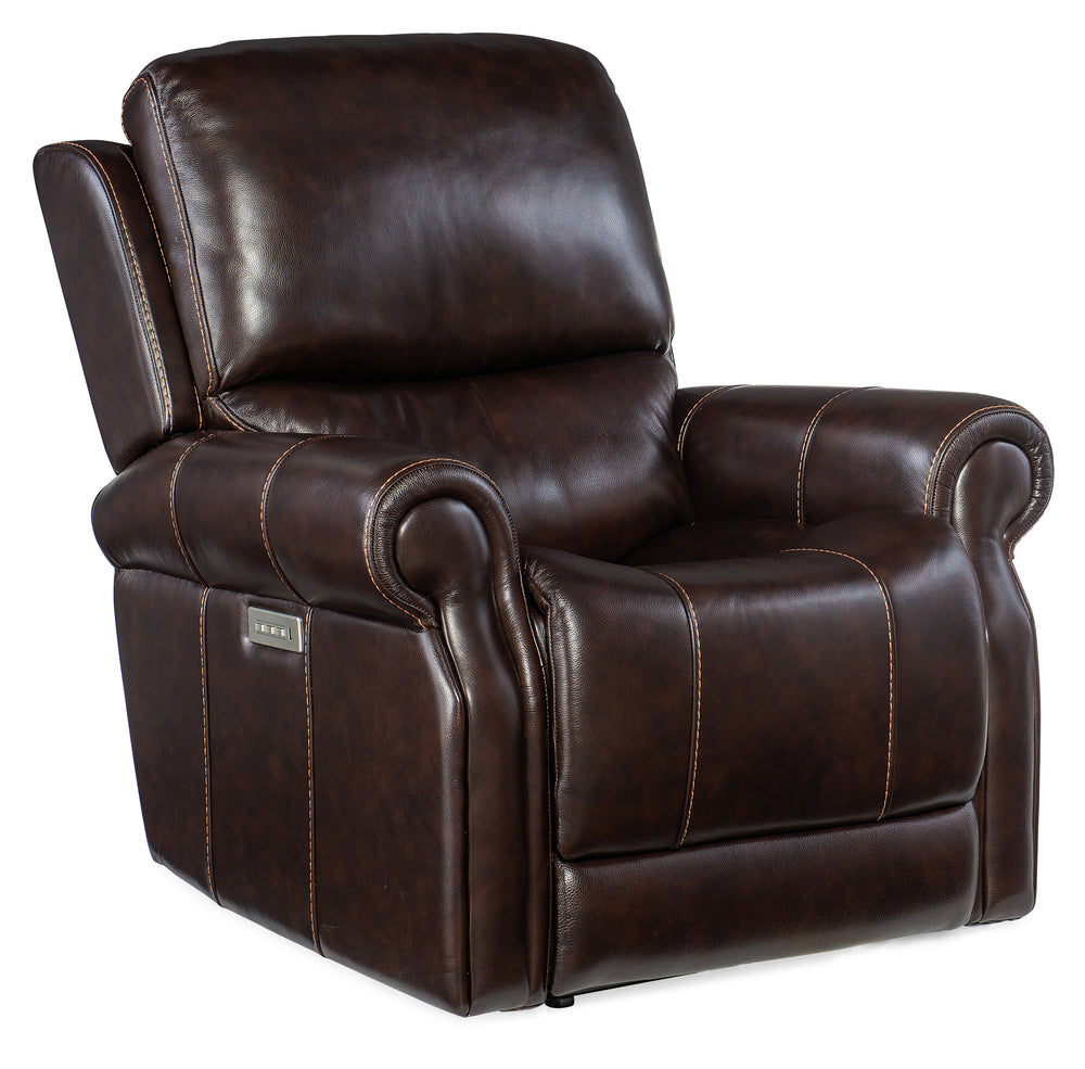 Eisley Power Recliner with Power Headrest & Lumbar - Maddison Walnut
