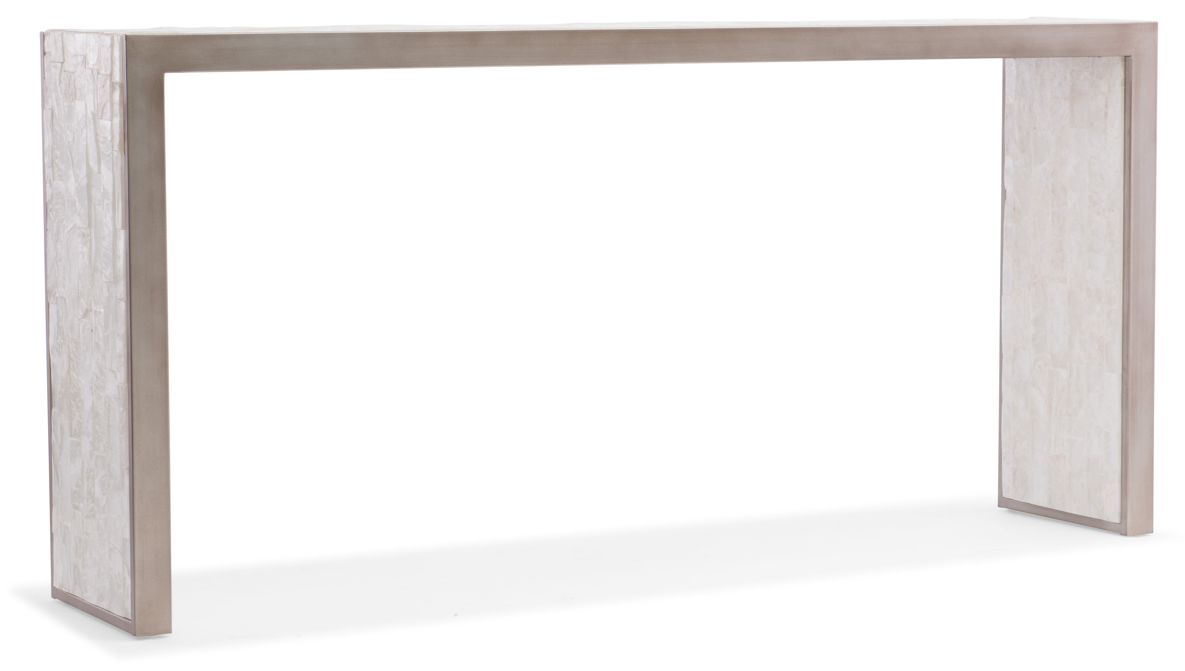 Hooker Furniture Melange Emma Beige Console Table with Silver Leaf Accents