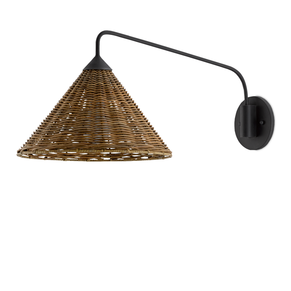 
                      
                        Basket Black Swing-Arm Wall Sconce.
                      
                    