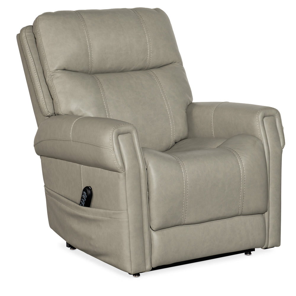 Carroll Power Recliner with Power Headrest, Lumbar & Lift - Milton Fog