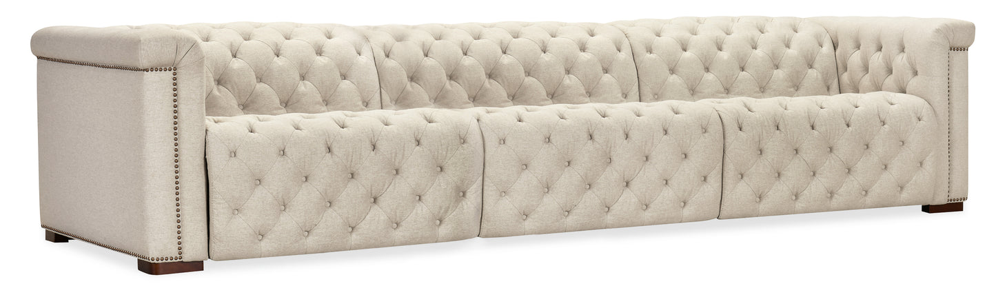 Savion Deux 3 Seat Sofa with Two Power Recliners and Three Power Headrests - Aries Beach
