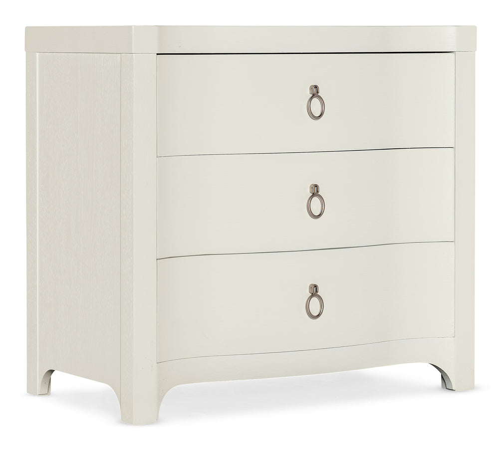 Serenity Antigua Three Drawer Nightstand - White
