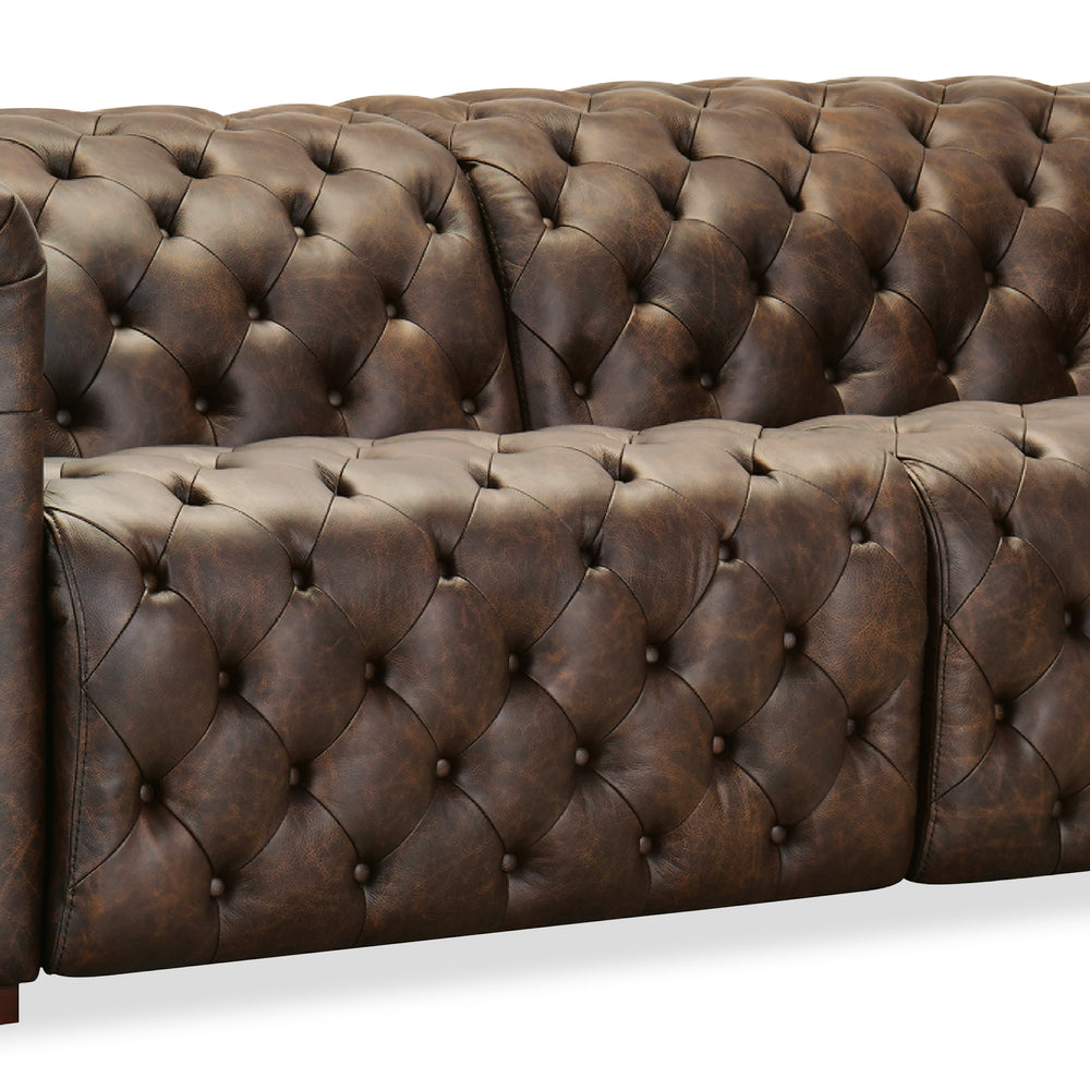 Savion Deux Sofa with Power Recliners and Power Headrests - West Saddlewood