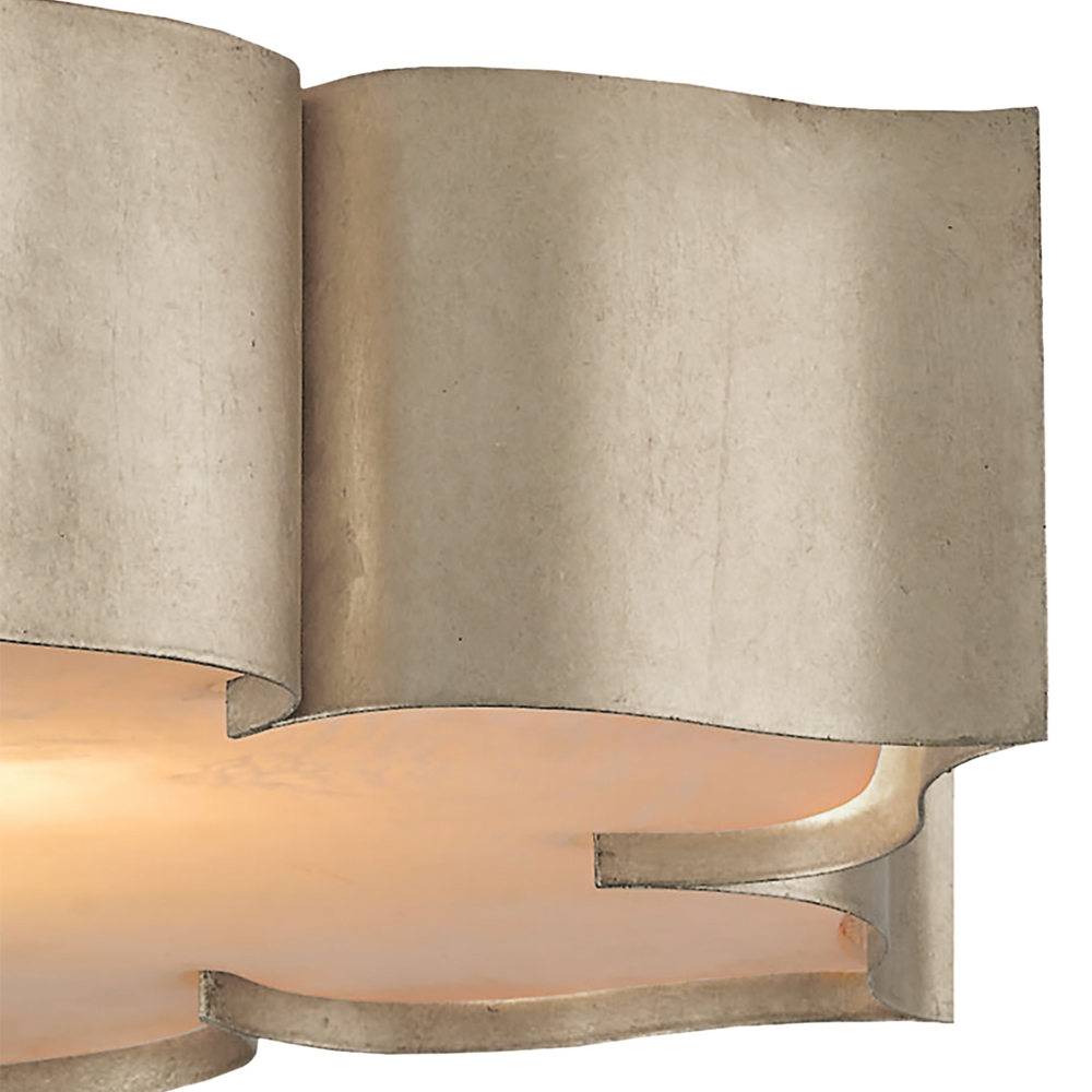 Grand Lotus Silver Flush Mount