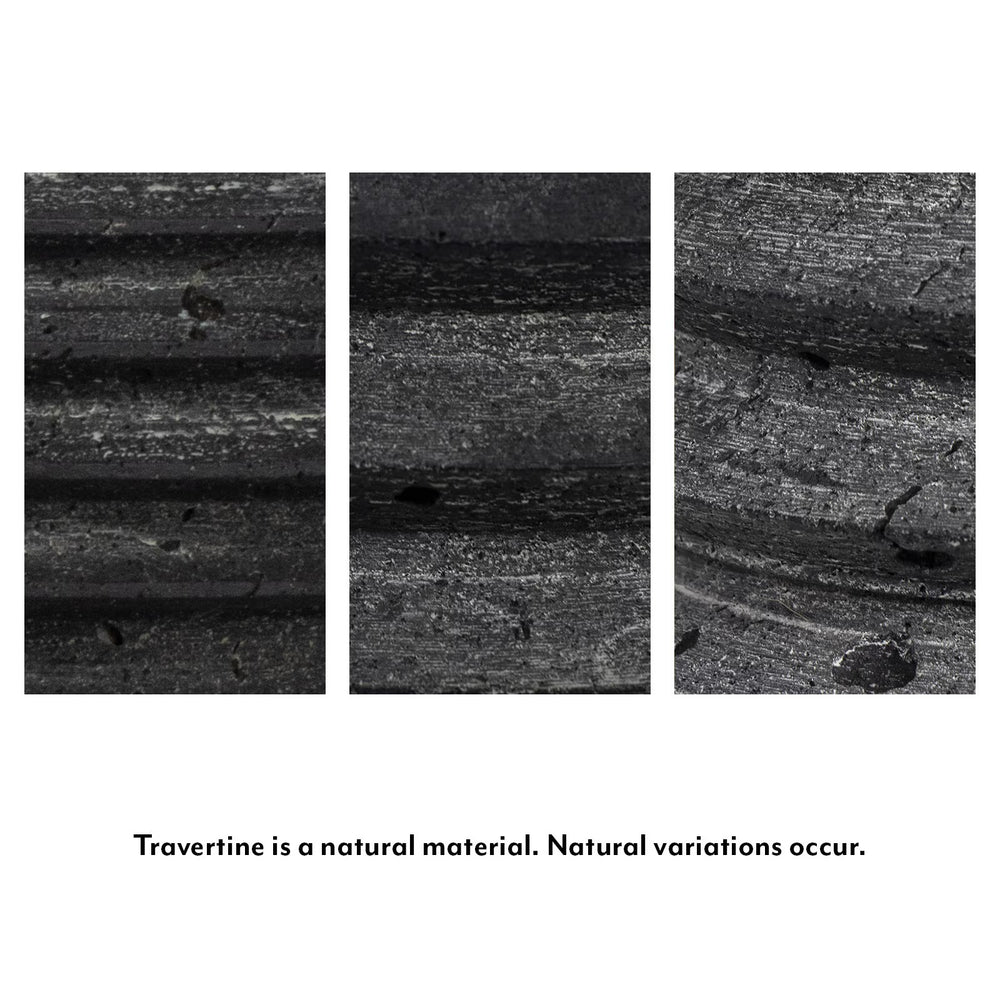 Noir Column Travertine Lamp