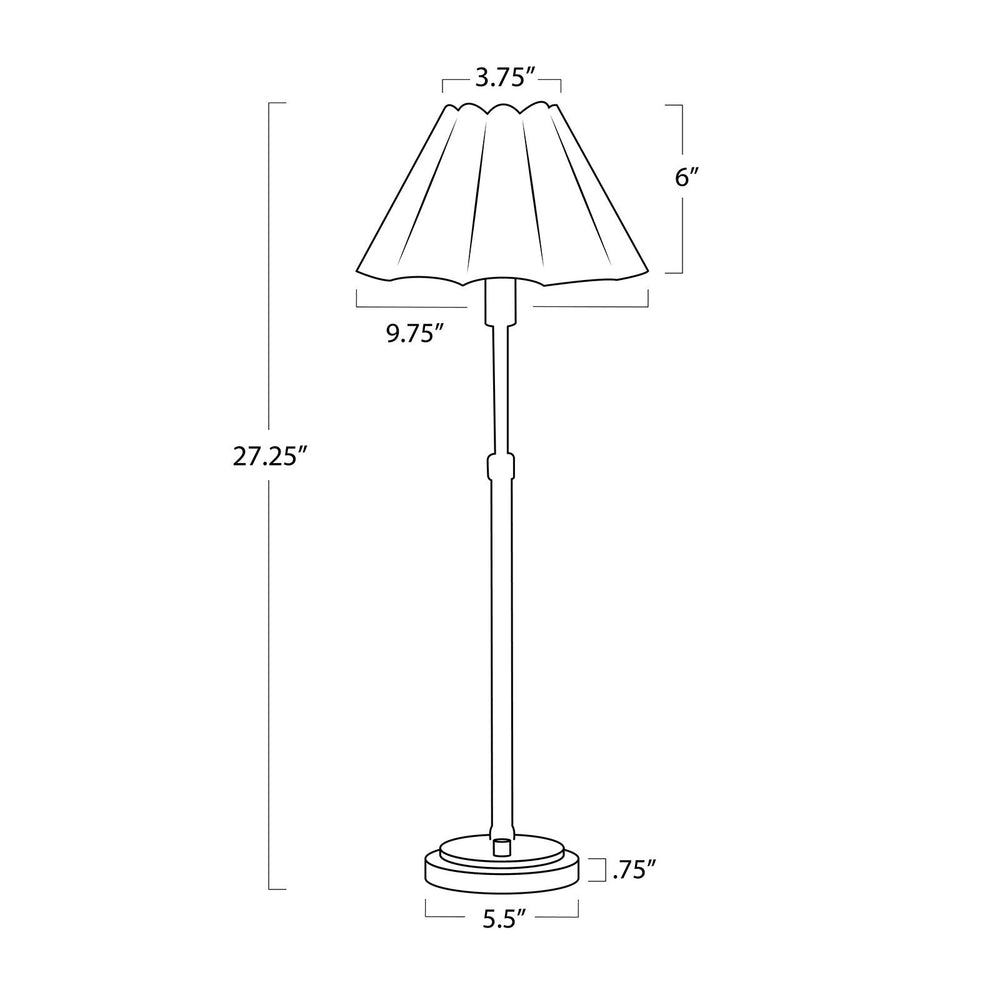 
                      
                        Polly Buffet Lamp (Blackened Brass with Green Scalloped Shade)
                      
                    
