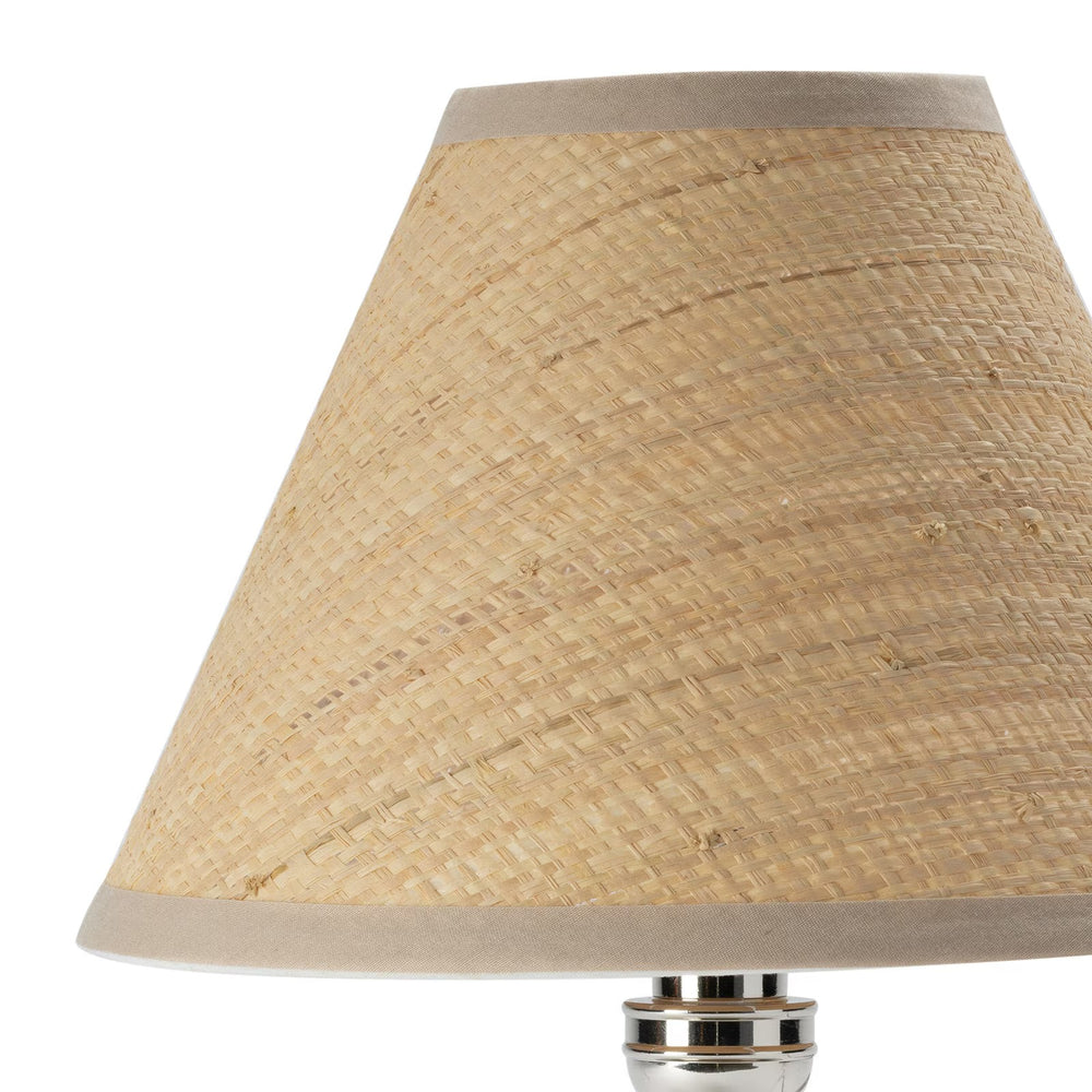 
                      
                        Giorgio Crystal Mini Lamp (Polished Nickel with Rattan Shade).
                      
                    