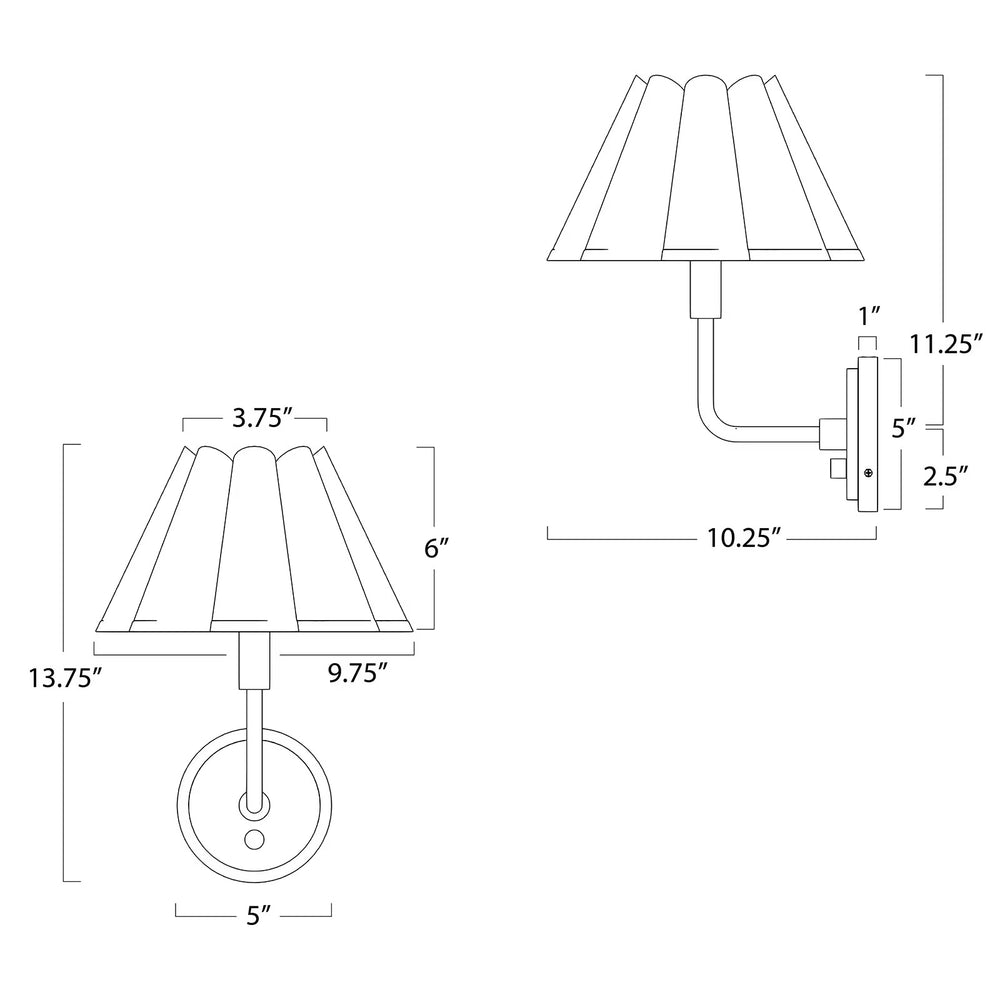 
                      
                        Polly Sconce Single - Natural Brass
                      
                    