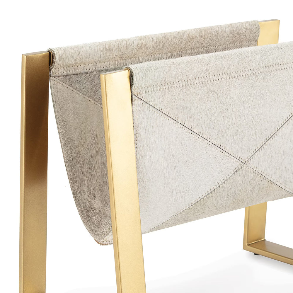 
                      
                        Andres Hair on Hide Magazine Rack (Brass).
                      
                    