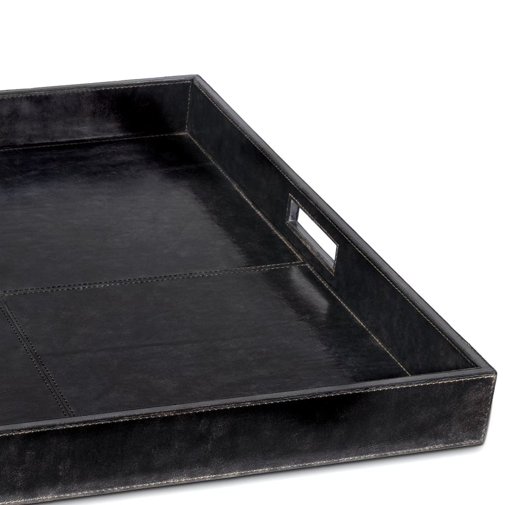 
                      
                        Derby Square Leather Tray (Black).
                      
                    