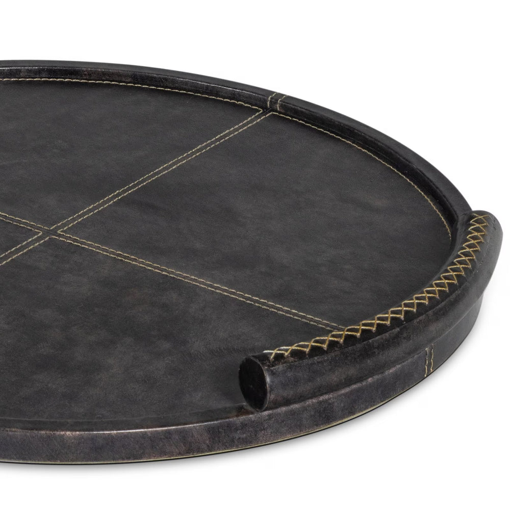 
                      
                        Forte Leather Tray Round (Black).
                      
                    