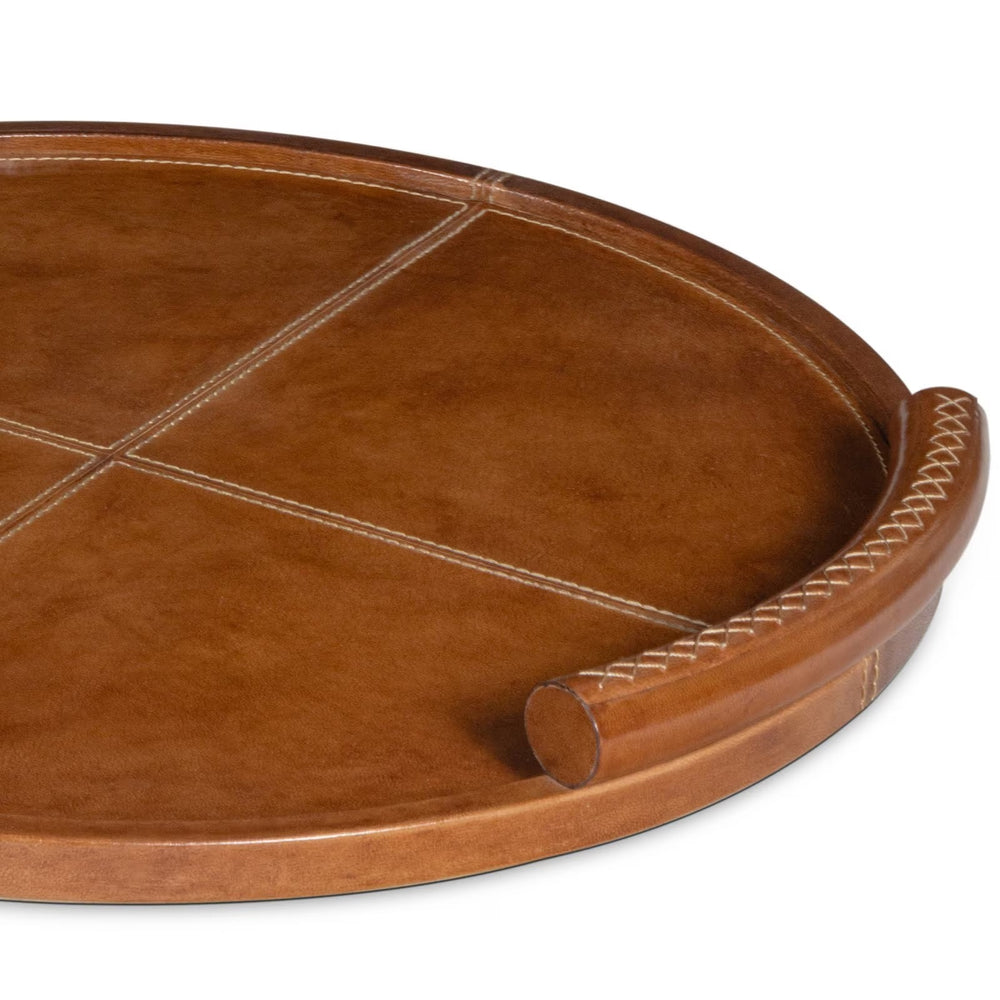 Forte Leather Tray Round (Cognac).