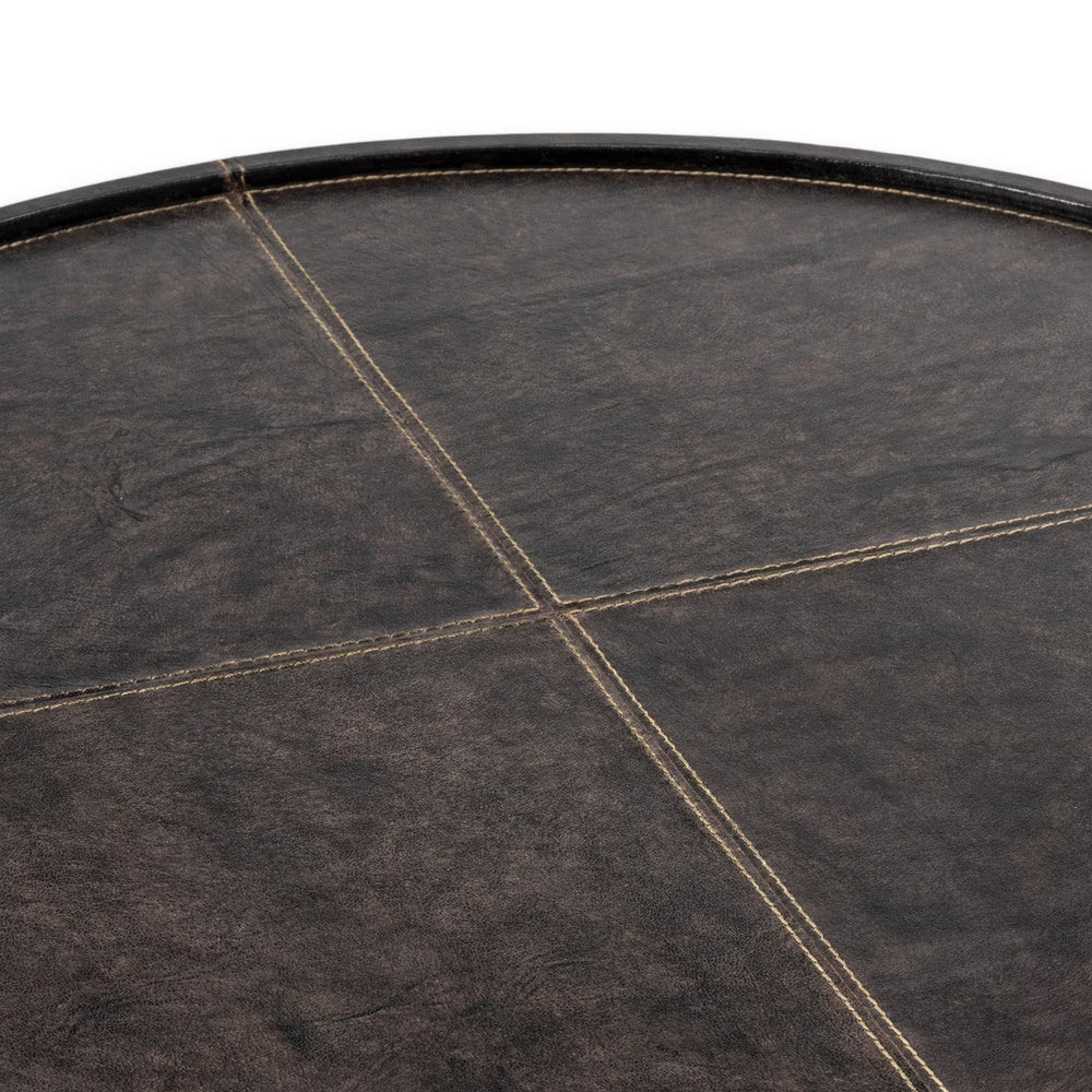 Forte Leather Tray Round Large (Black).