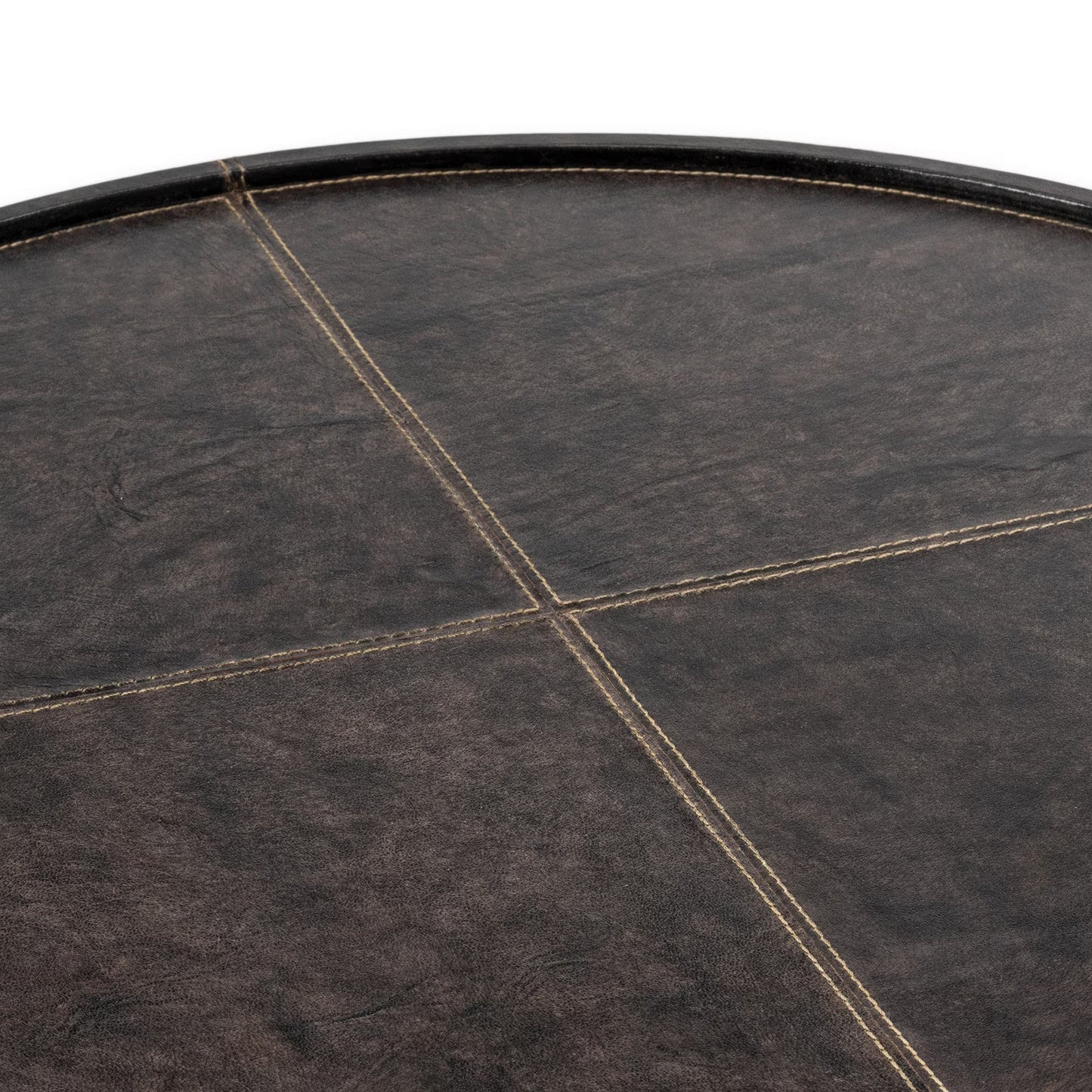 Forte Leather Tray Round Large (Black).