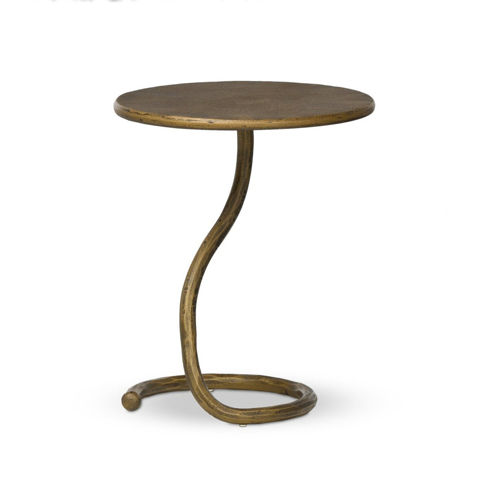 Vera End Table - Smooth Aged Aluminum