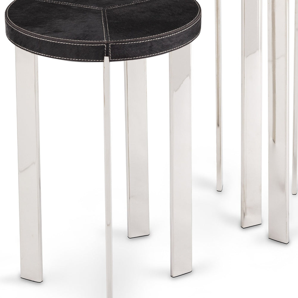 
                      
                        Andres Hair on Hide Mixer Table Set (Polished Nickel).
                      
                    