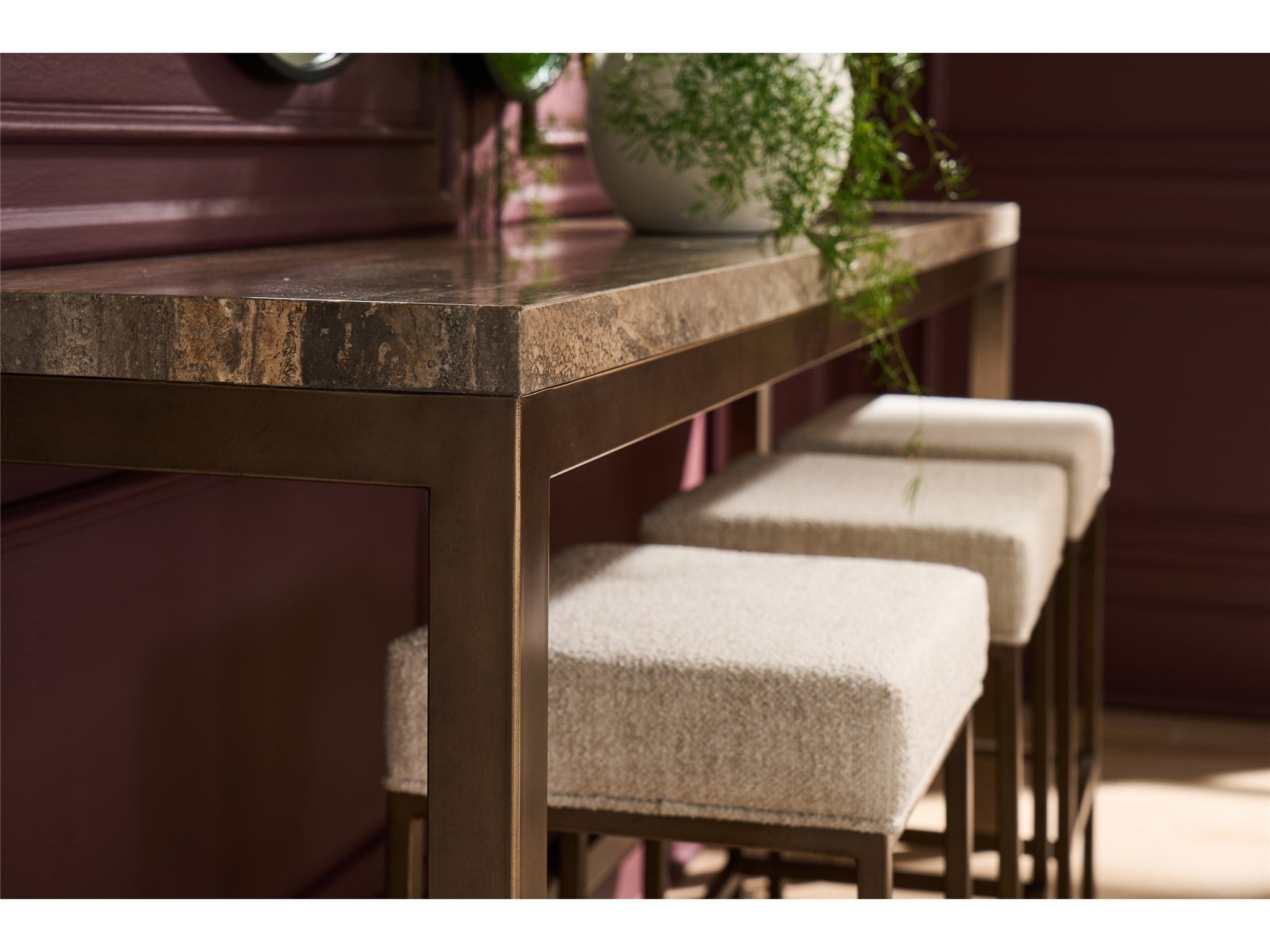 Montclair Brindle Console With Stools - Thumbnail 3