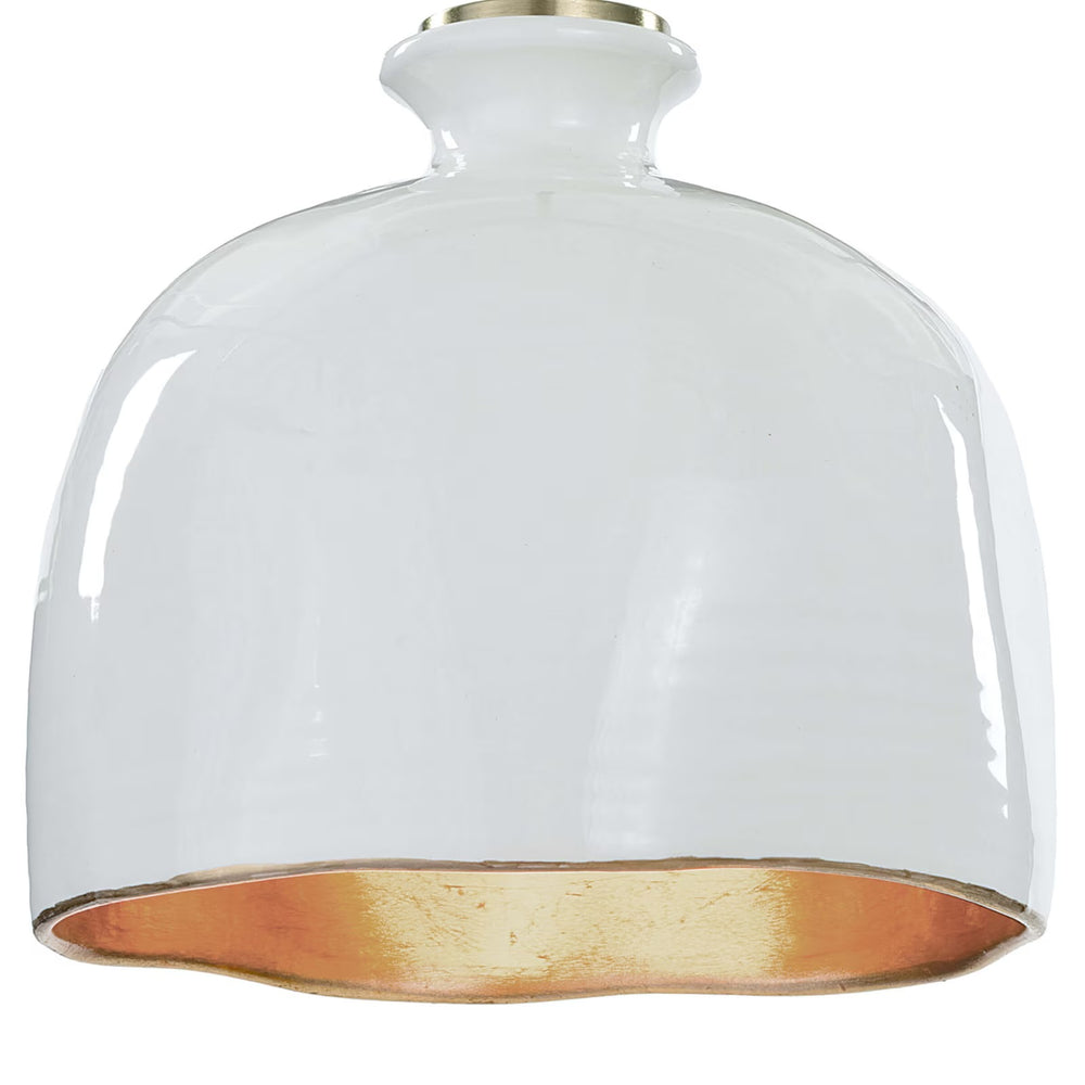 
                      
                        Bianca Ceramic Pendant (Gloss White and Gold).
                      
                    