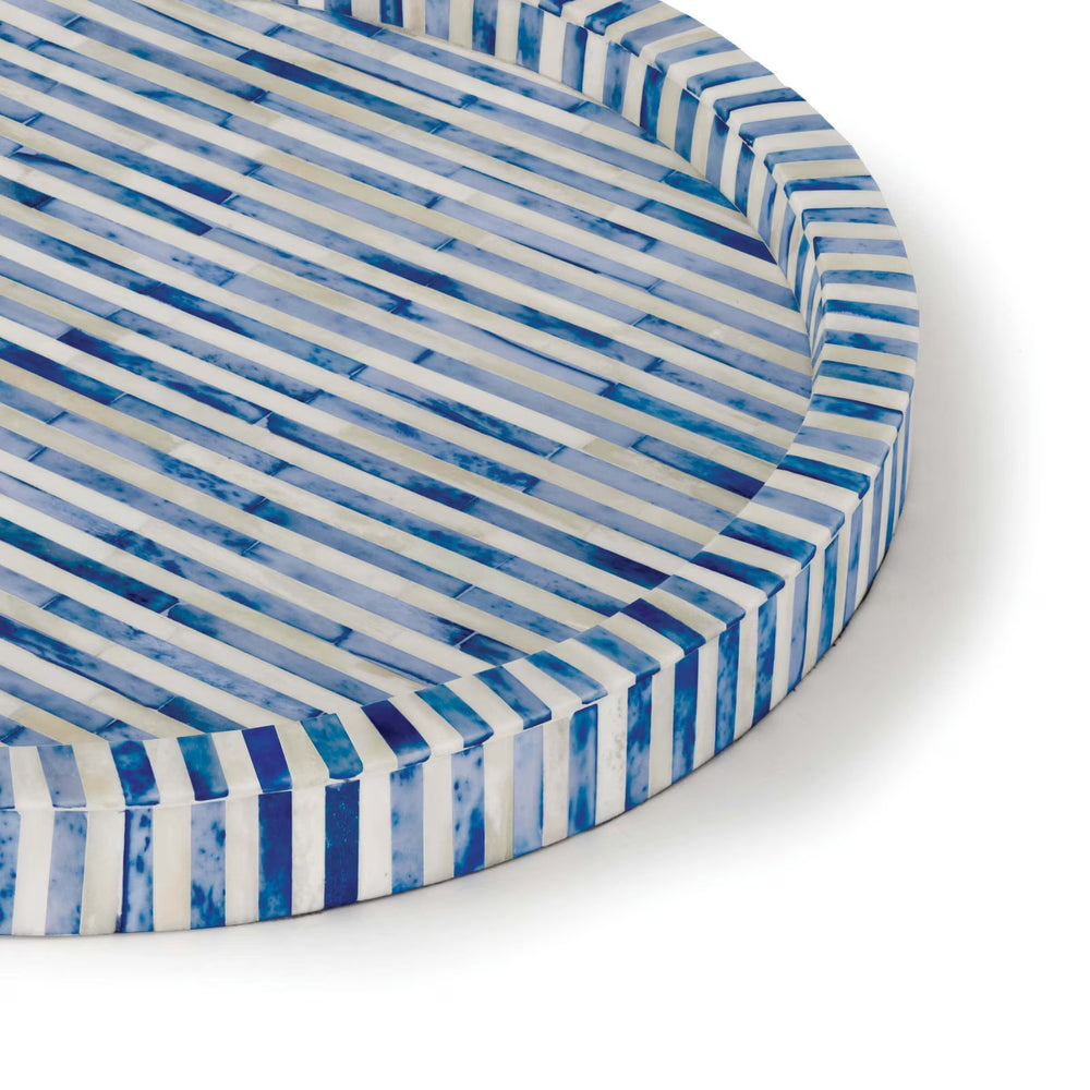 
                      
                        Bone and Indigo Tray Round.
                      
                    