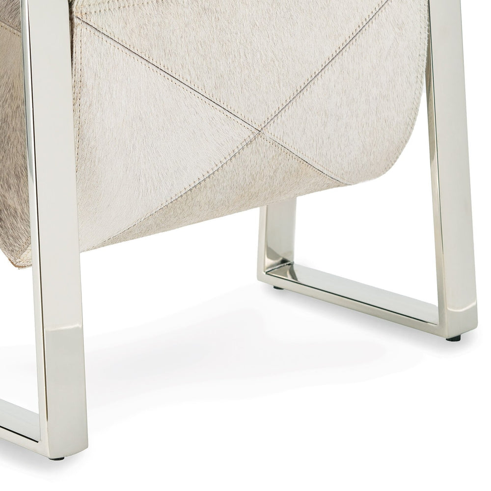 
                      
                        Andres Hair on Hide Magazine Rack (Polished Nickel).
                      
                    