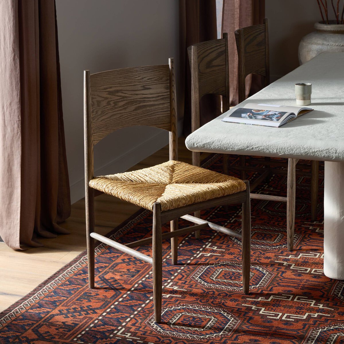 Jovan Dining Chair - Stained Saddle Brown