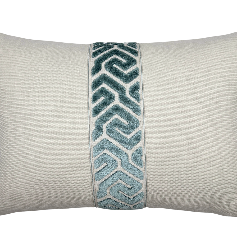 
                      
                        Lennon Aquamarine/Sand - Lumbar Throw Pillow W Blue Trim
                      
                    