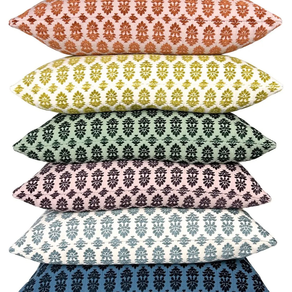 
                      
                        Francie Horizon - Blue Block Inspired Floral Throw Pillow
                      
                    