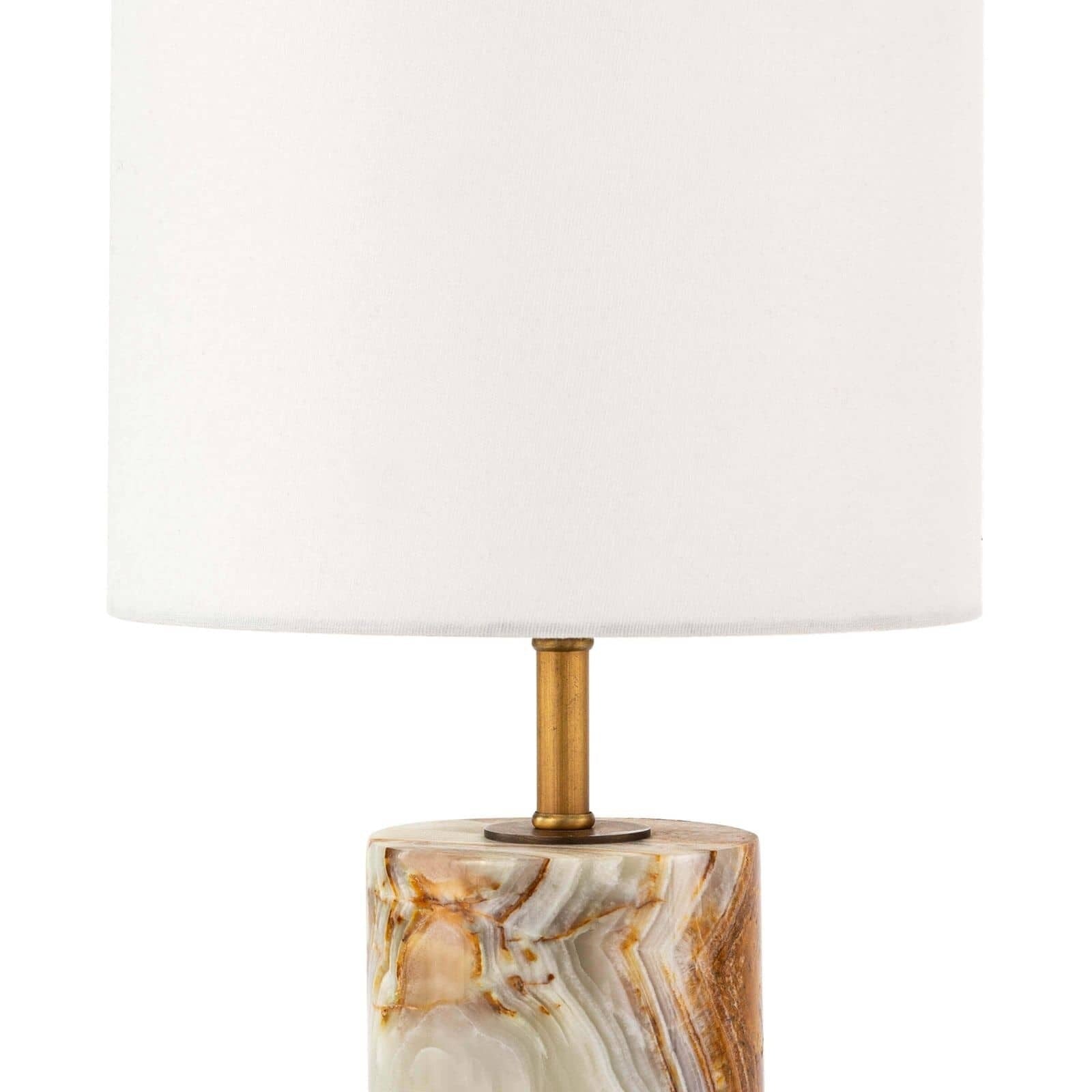 Jade and Brass Mini Cylinder Lamp - Thumbnail 4