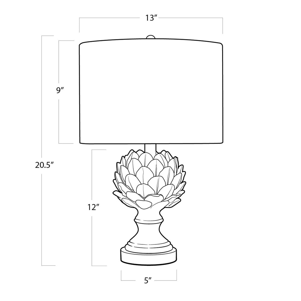 
                      
                        Leafy Artichoke Ceramic Table Lamp (Off White)
                      
                    