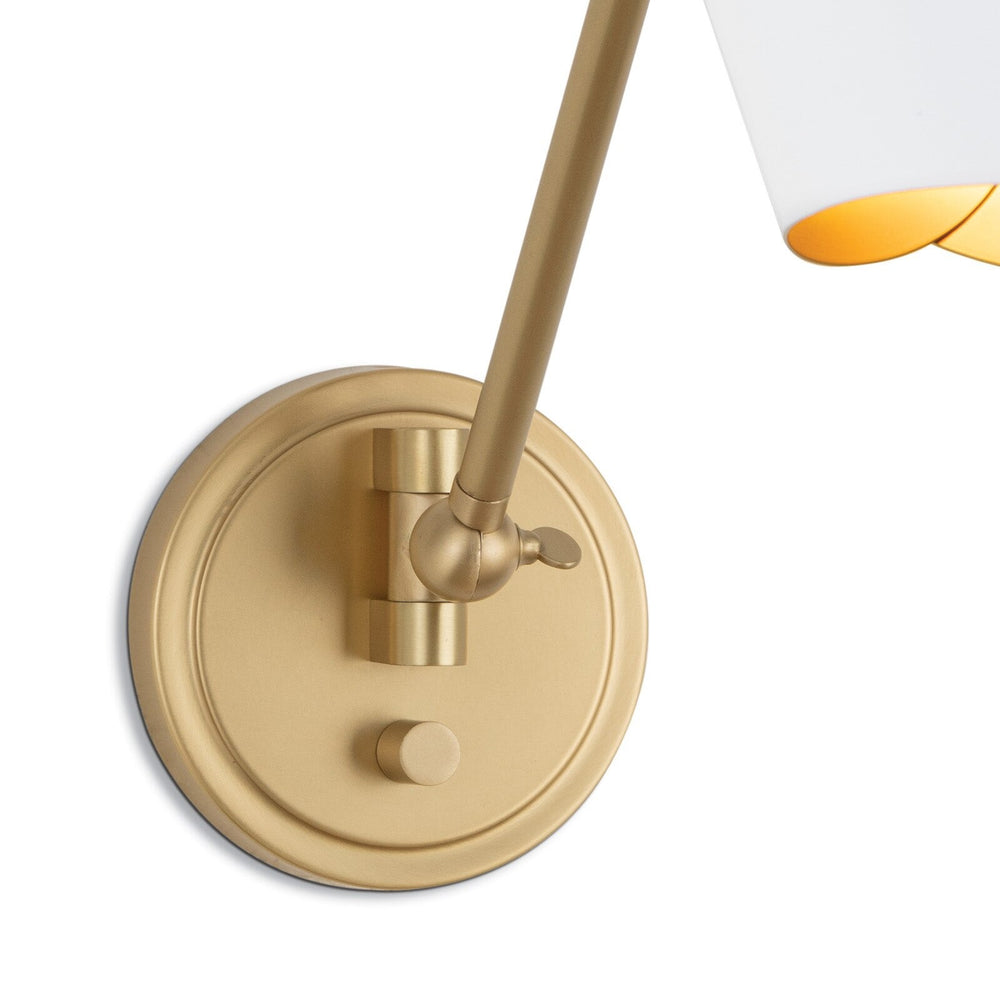 
                      
                        Vest Single Arm Sconce (White and Natural Brass)
                      
                    