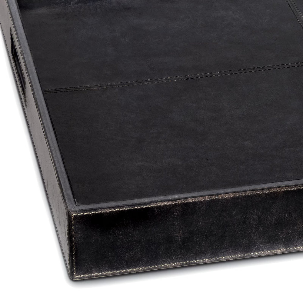 
                      
                        Derby Square Leather Tray (Black).
                      
                    