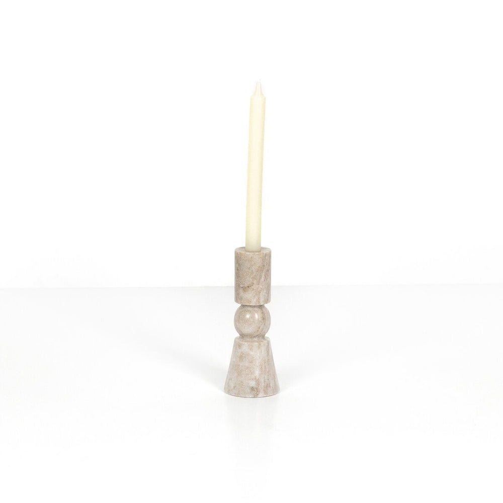 
                      
                        Rosette Taper Candlesticks - Creamy Taupe Marble Solid
                      
                    