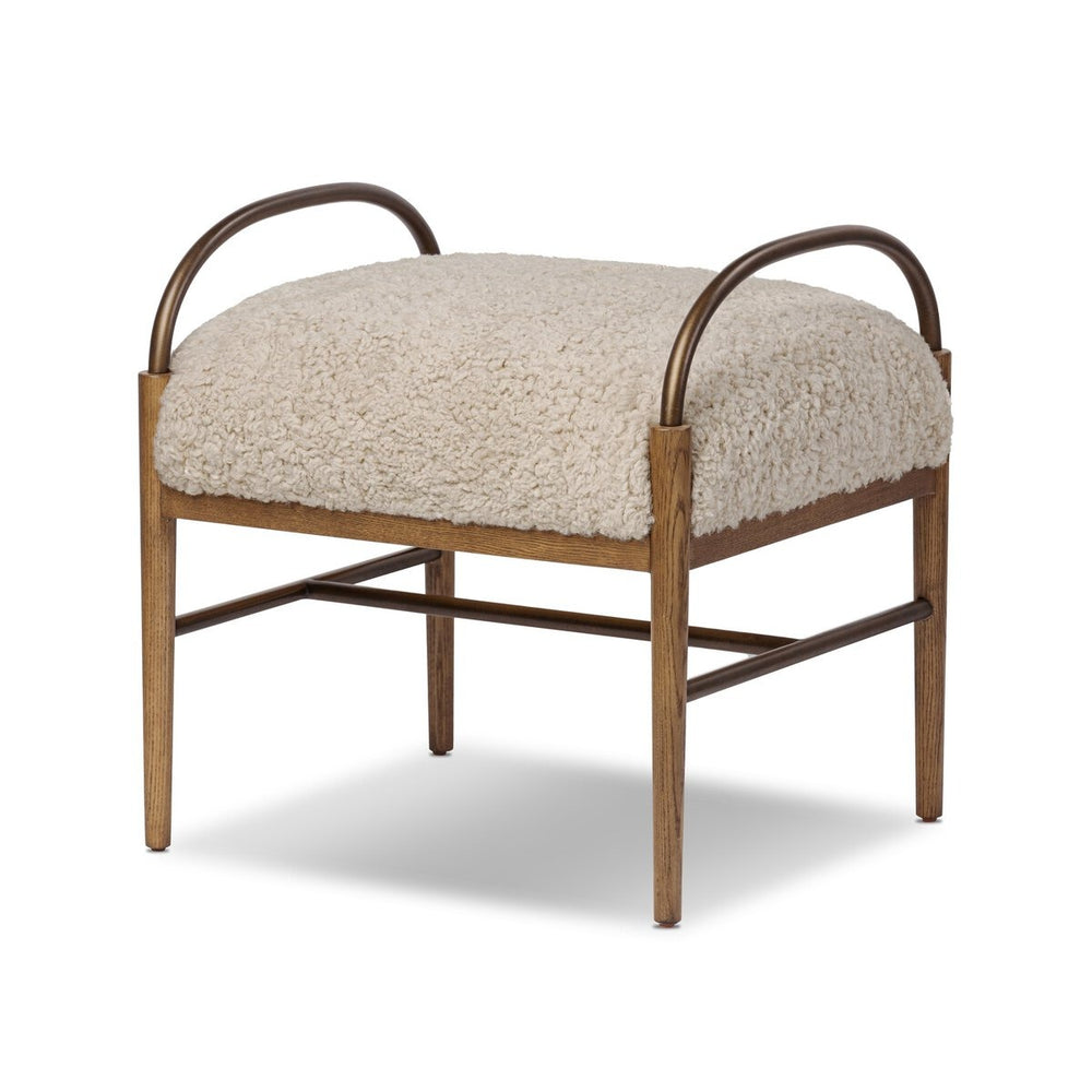 Demi Accent Stool - Beige Shearling