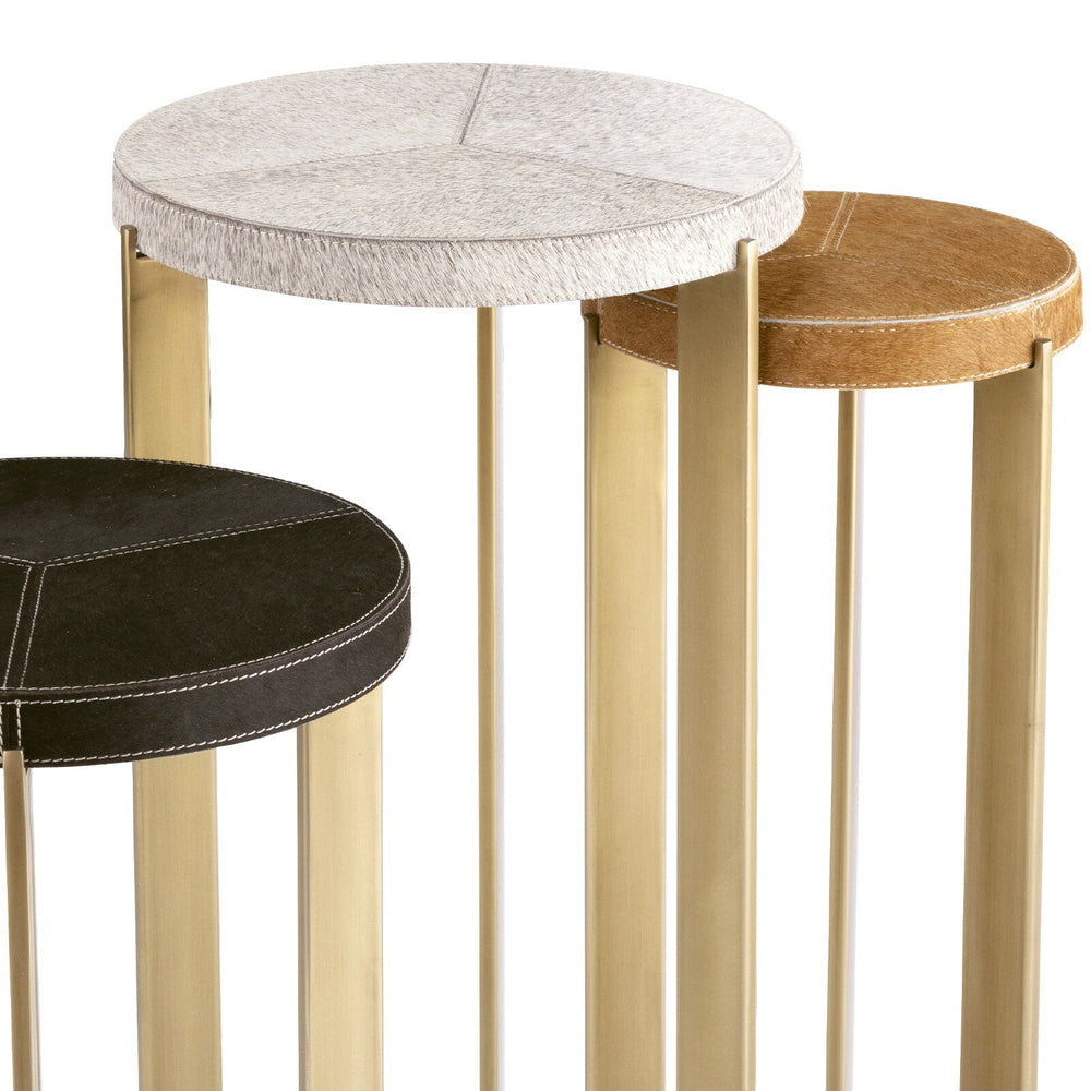 
                      
                        Andres Hair on Hide Mixer Table Set (Brass).
                      
                    