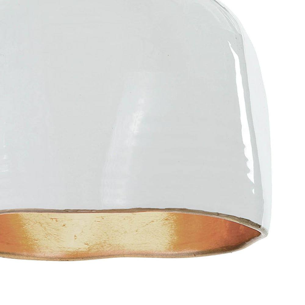 
                      
                        Bianca Ceramic Pendant (Gloss White and Gold).
                      
                    