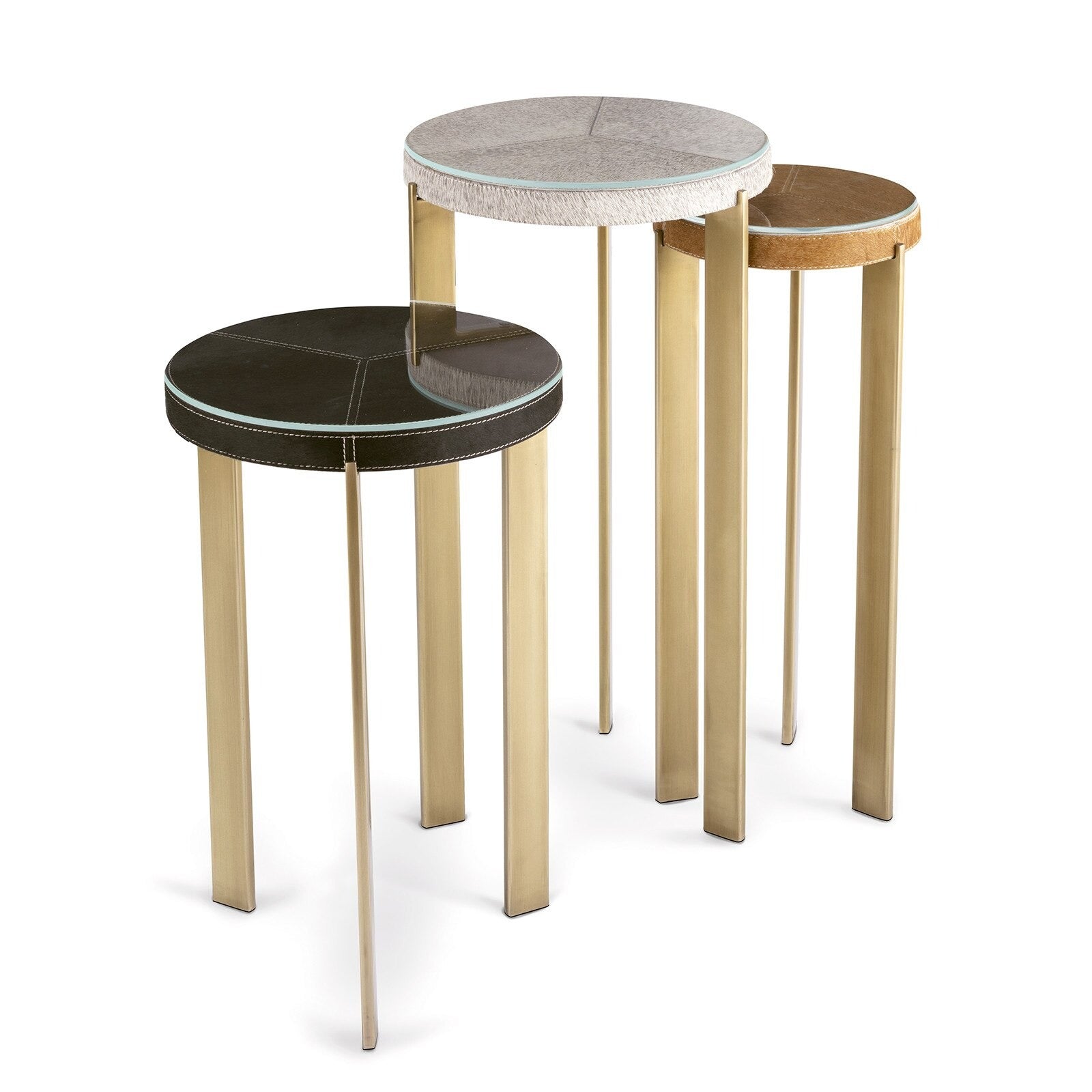 Andres Hair on Hide Mixer Table Set (Brass) - Thumbnail 5