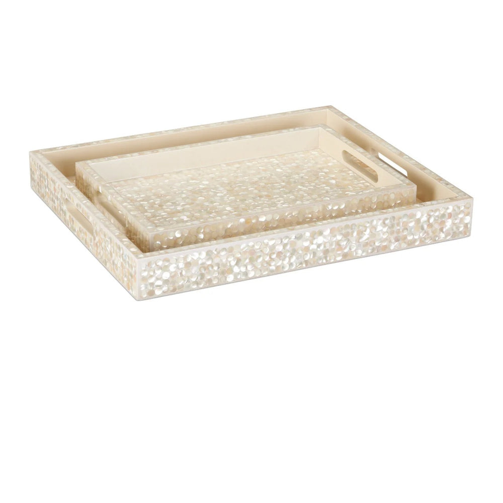 Gerri Dot Mother of Pearl Tray Set of 2
