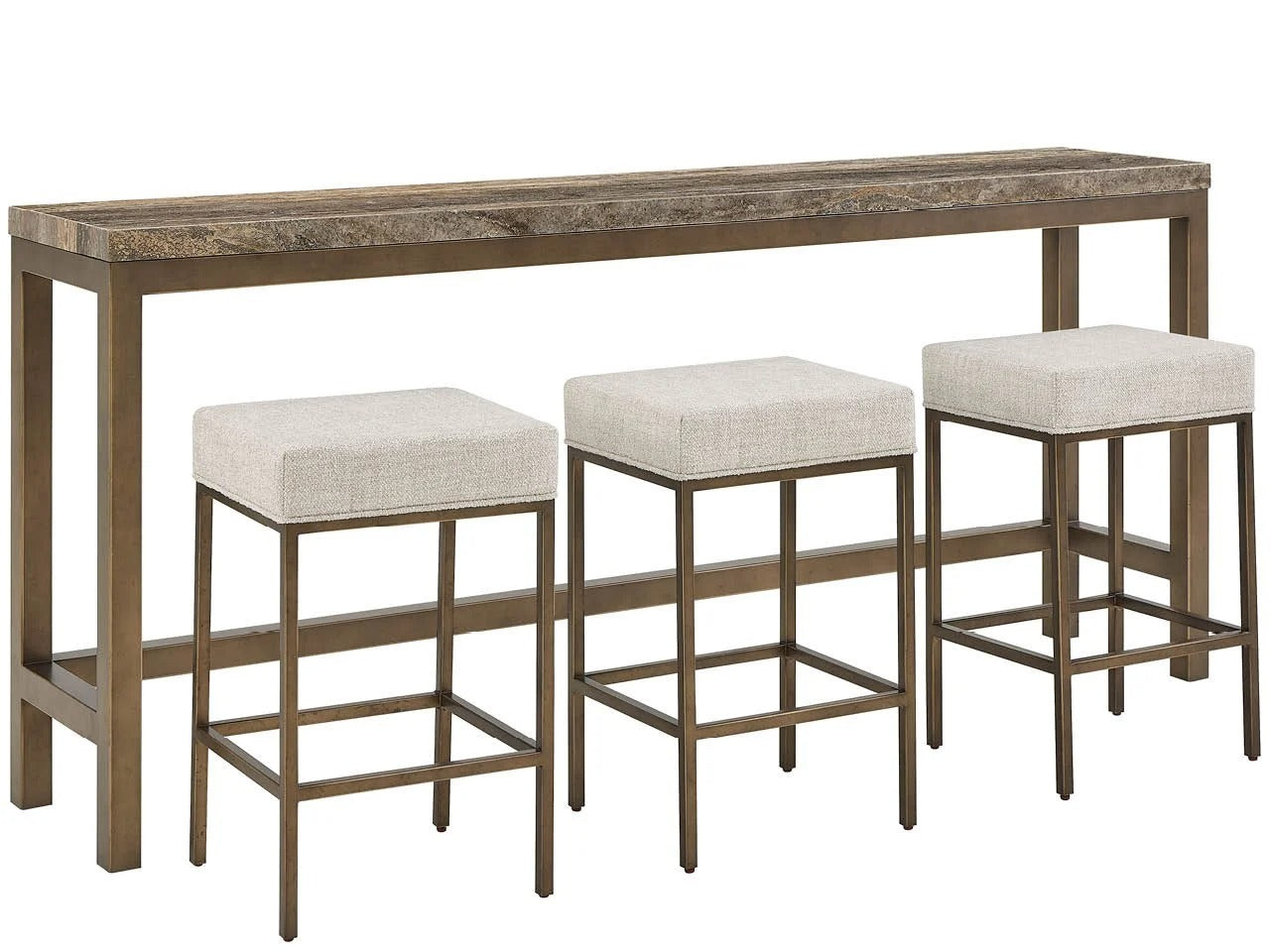 Brindle Console with Stools