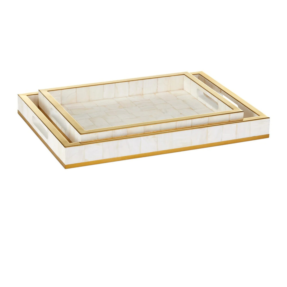 Casey Mother of Pearl Tray Set of 2
