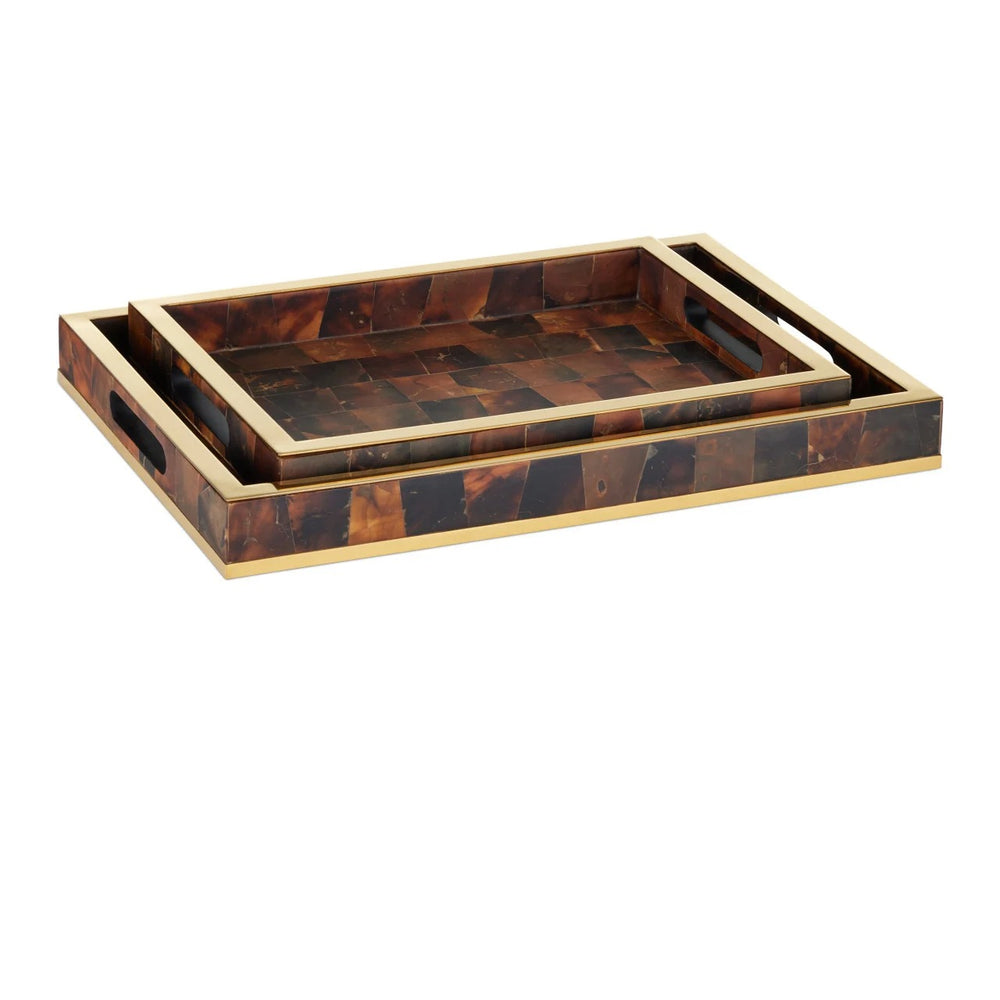 Casey Brown Tray Set of 2