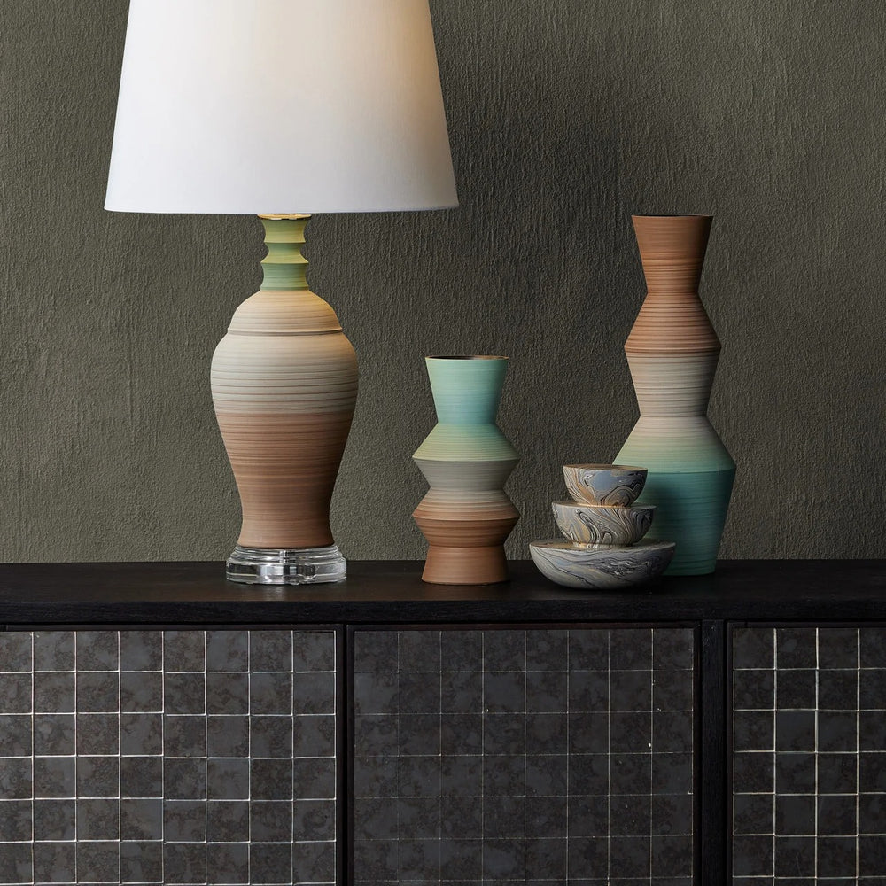 
                      
                        Happy 80's Brown & Pale Blue Table Lamp
                      
                    