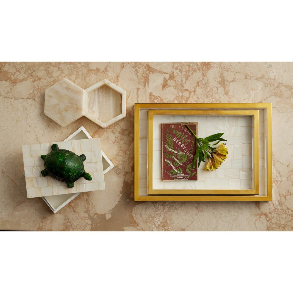 
                      
                        Casey Mother of Pearl Tray Set of 2
                      
                    