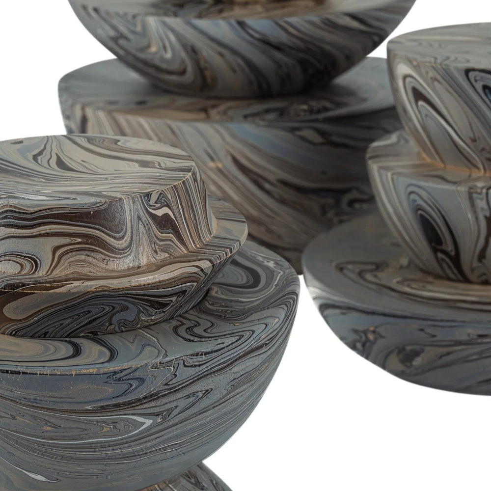 Marbleized Stacking Box Set of 3